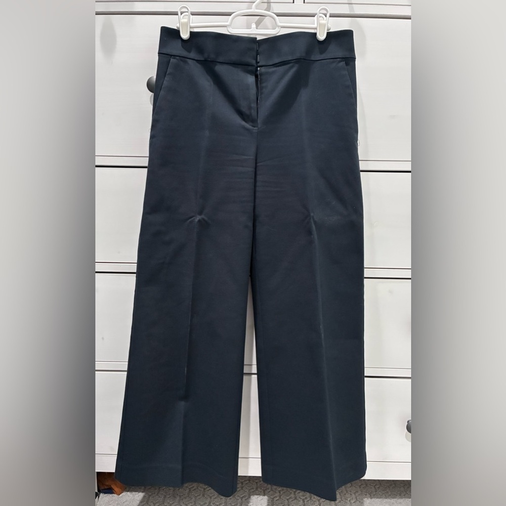 LOFT Black Wide Leg Cropped Pants